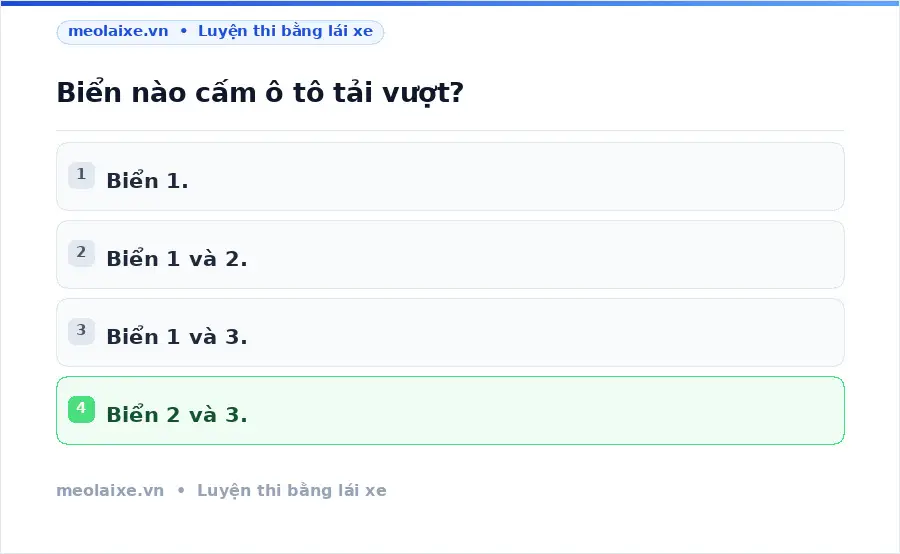 Biển nào cấm ô tô tải vượt?