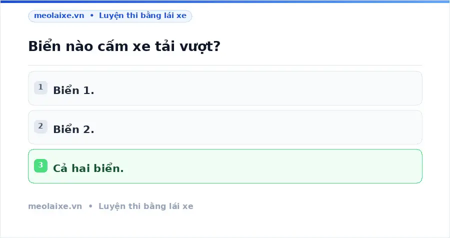 Biển nào cấm xe tải vượt?
