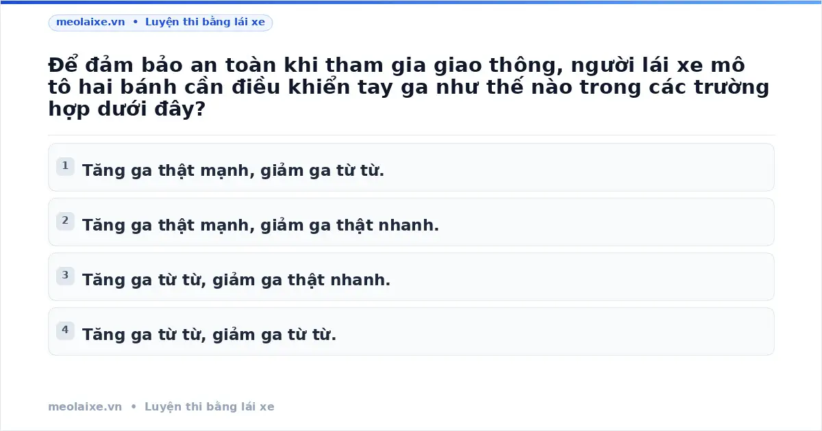 Kỹ thuật điều khiển tay ga mô tô an toàn