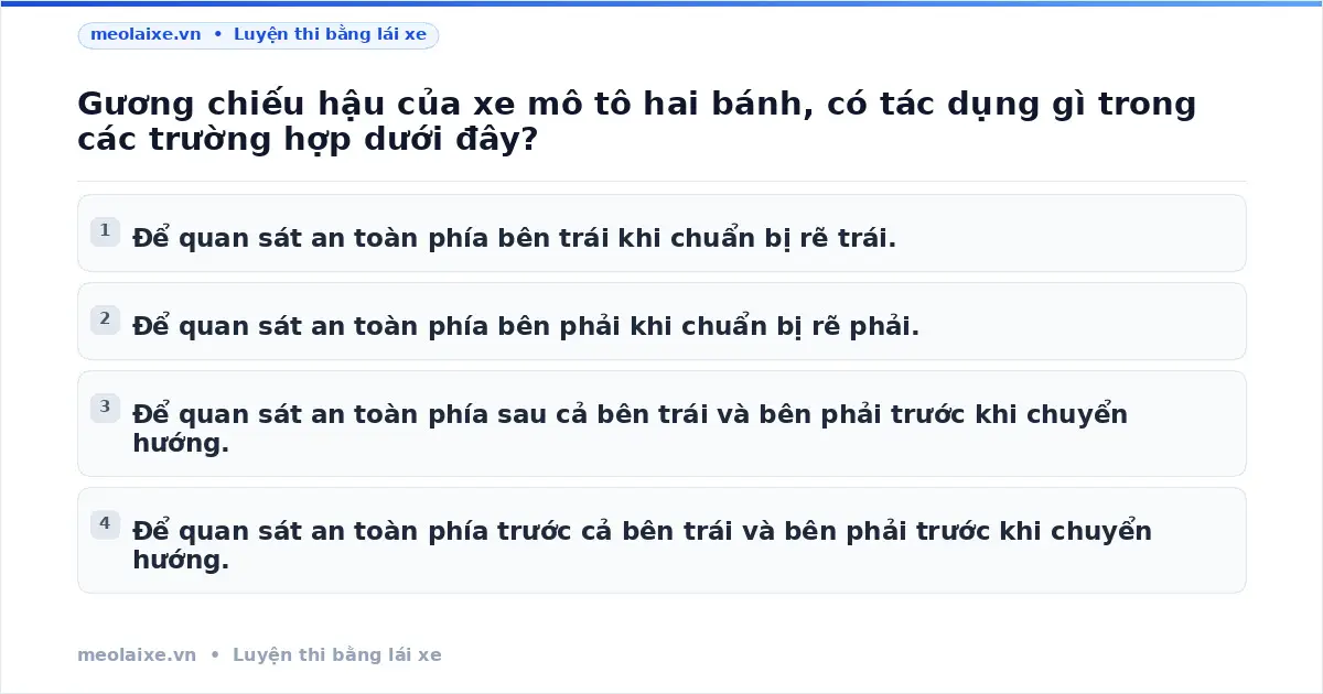 Tác Dụng Gương Chiếu Hậu Xe Máy: An Toàn Khi Chuyển Hướng