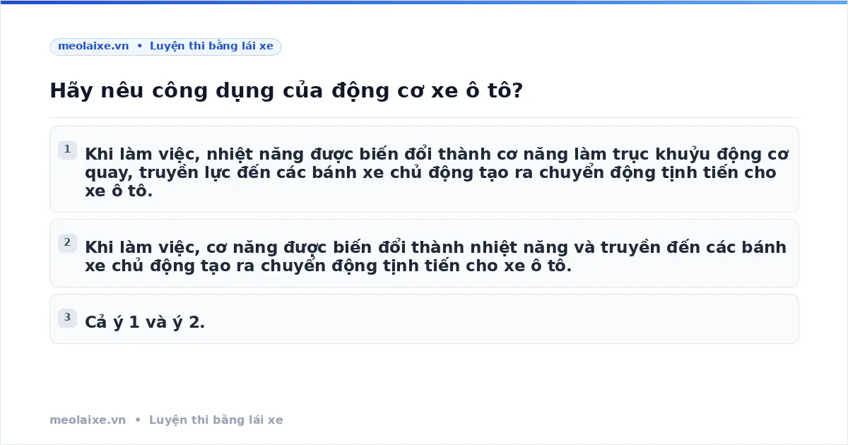 Công Dụng Động Cơ Ô Tô: Biến Nhiệt Năng Thành Cơ Năng