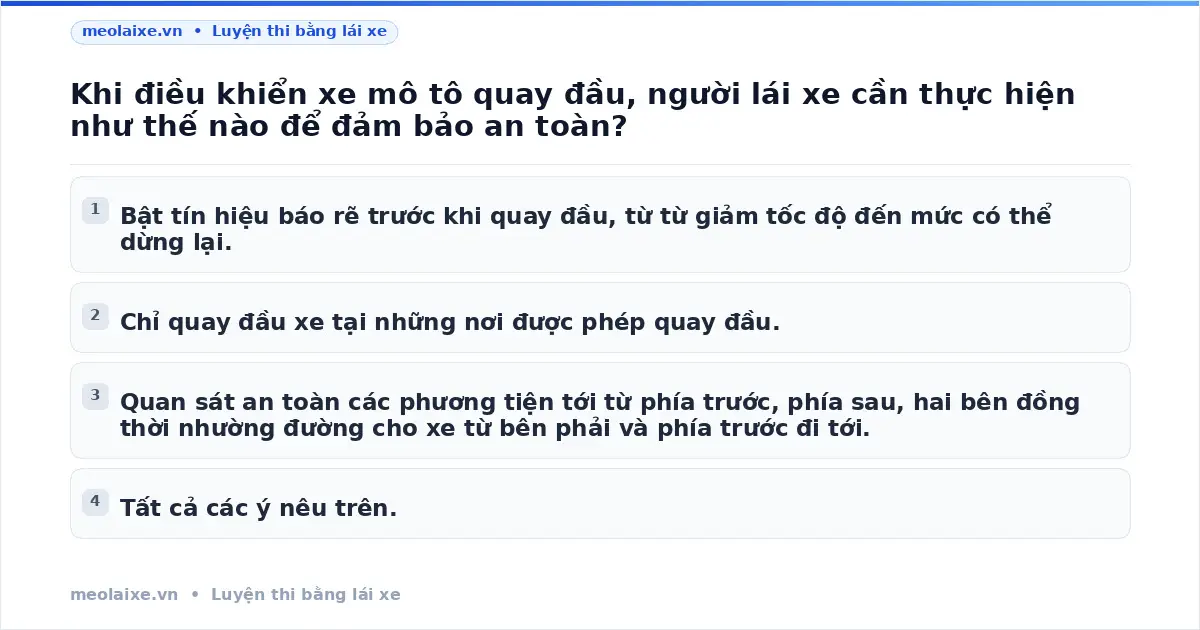 Quay Đầu Xe Mô Tô An Toàn: Hướng Dẫn Kỹ Thuật Chính Xác