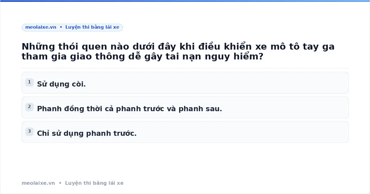 Kỹ thuật phanh xe tay ga: Thói quen nào dễ gây tai nạn?