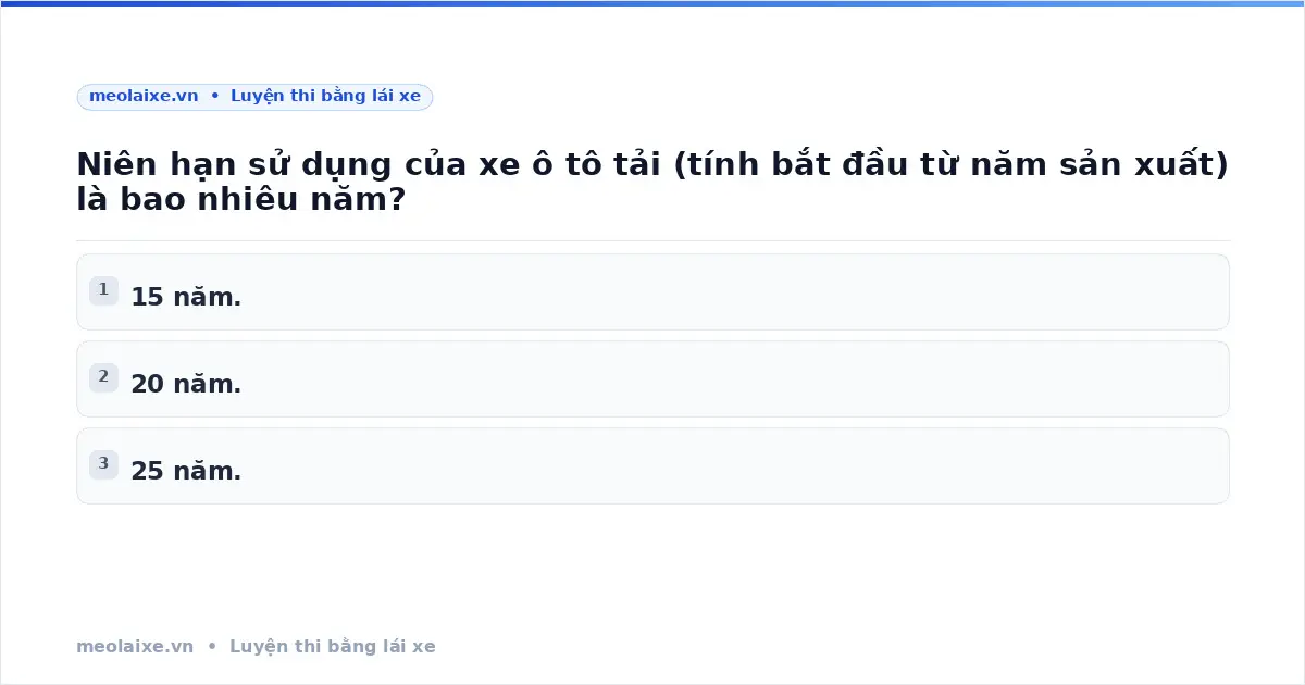 Niên Hạn Sử Dụng Xe Ô Tô Tải Tại Việt Nam: Quy Định Mới Nhất