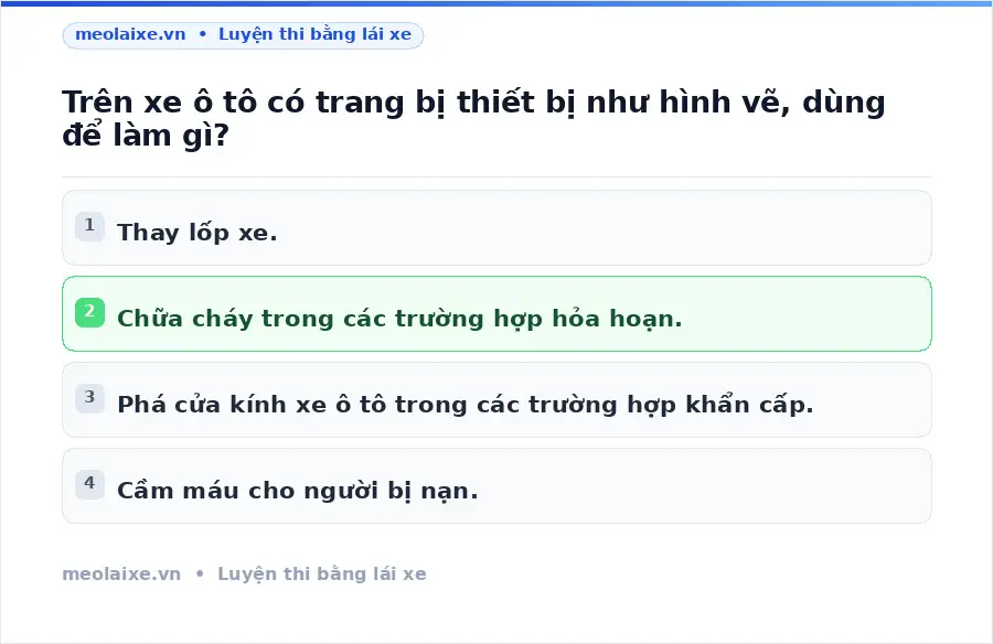 Trên xe ô tô có trang bị thiết bị như hình vẽ, dùng để làm gì?