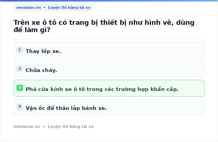 Trên xe ô tô có trang bị thiết bị như hình vẽ, dùng để làm gì?