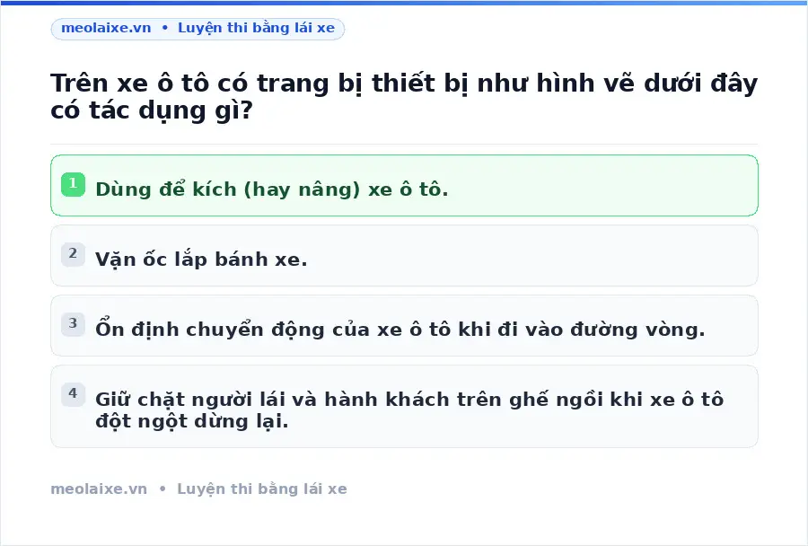 Trên xe ô tô có trang bị thiết bị như hình vẽ dưới đây có tác dụng gì?